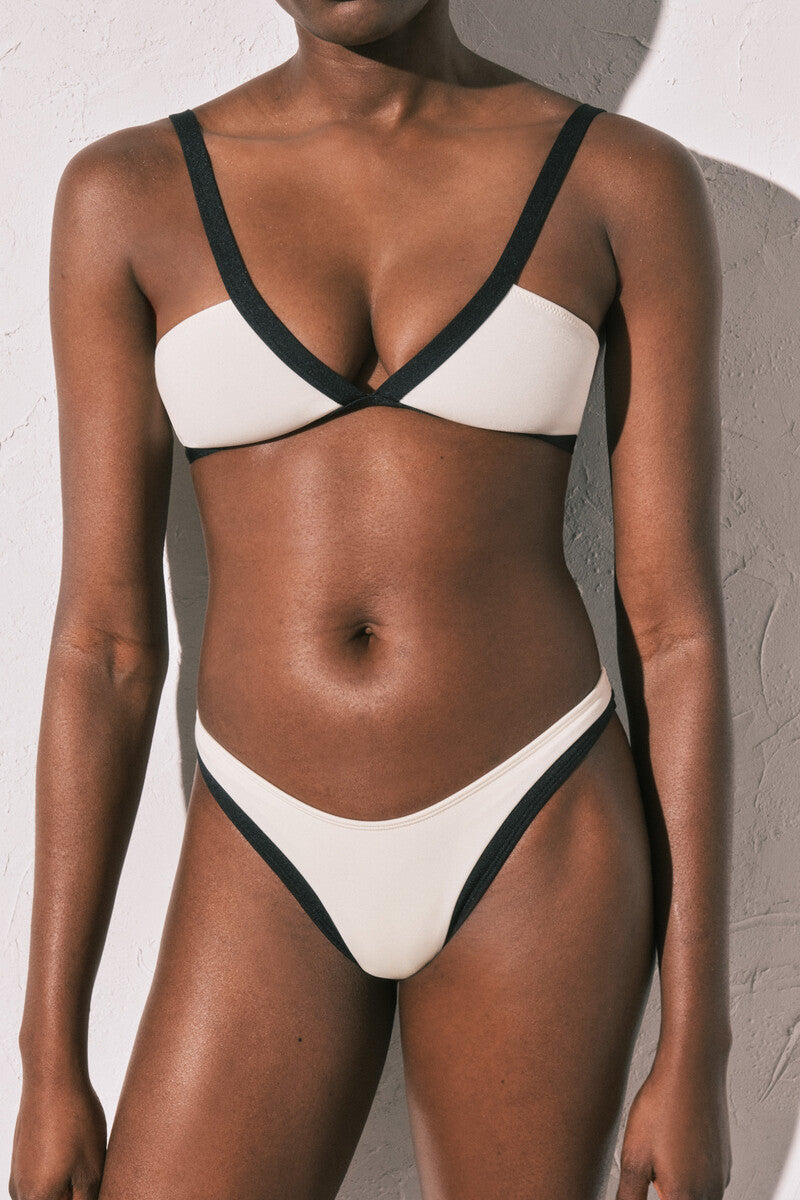 Women Secret B&W color block Brazilian bikini bottoms