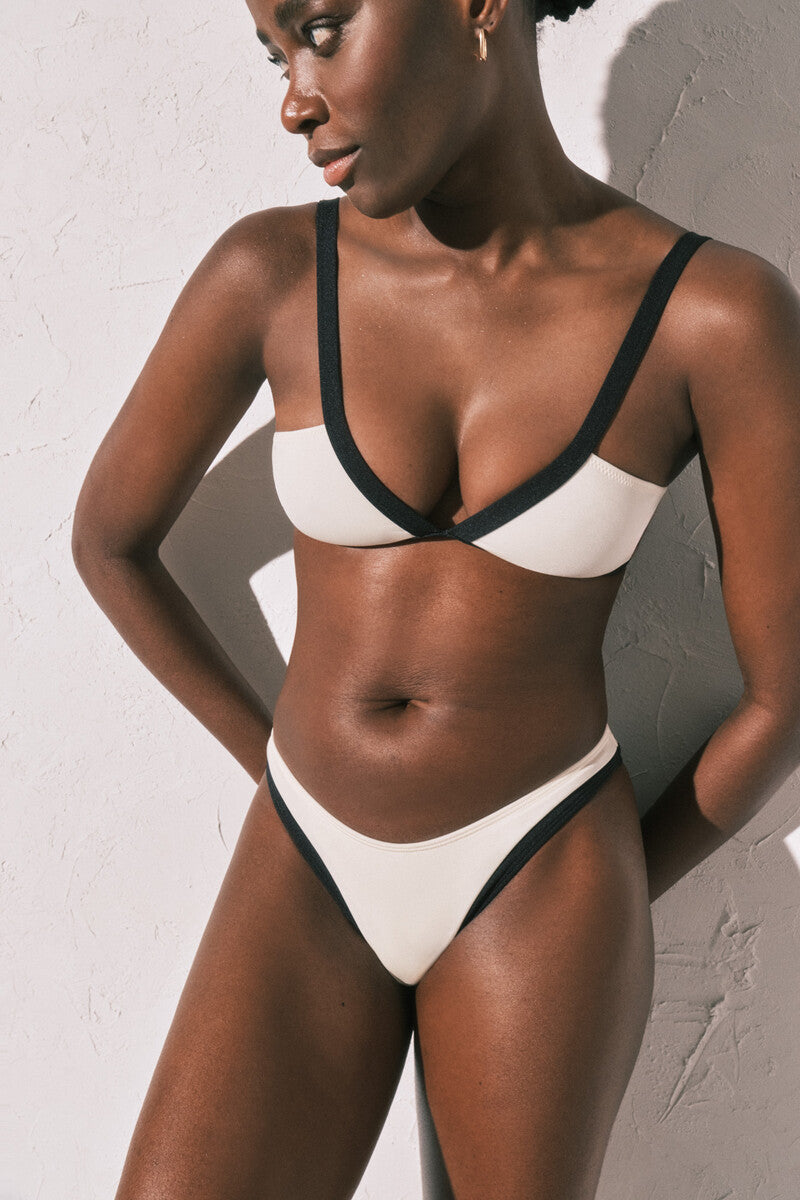 Women Secret B&W color block Brazilian bikini bottoms