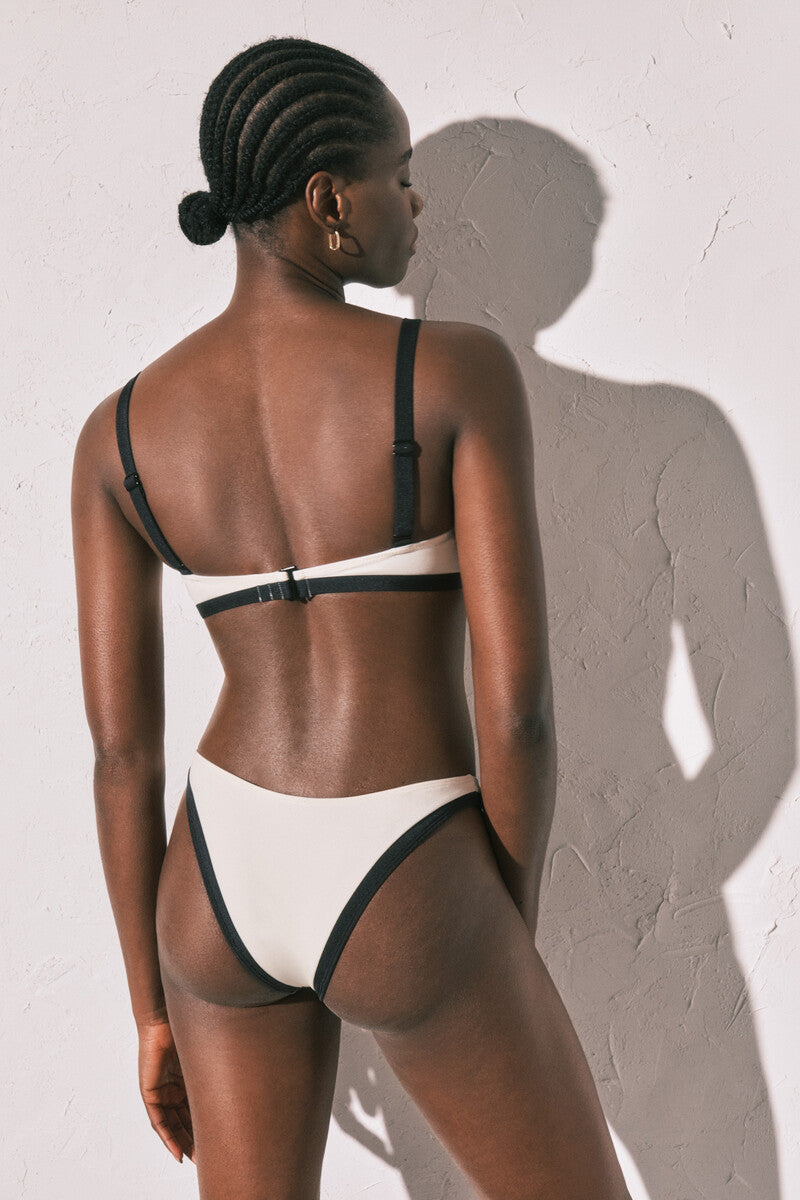Women Secret B&W color block Brazilian bikini bottoms