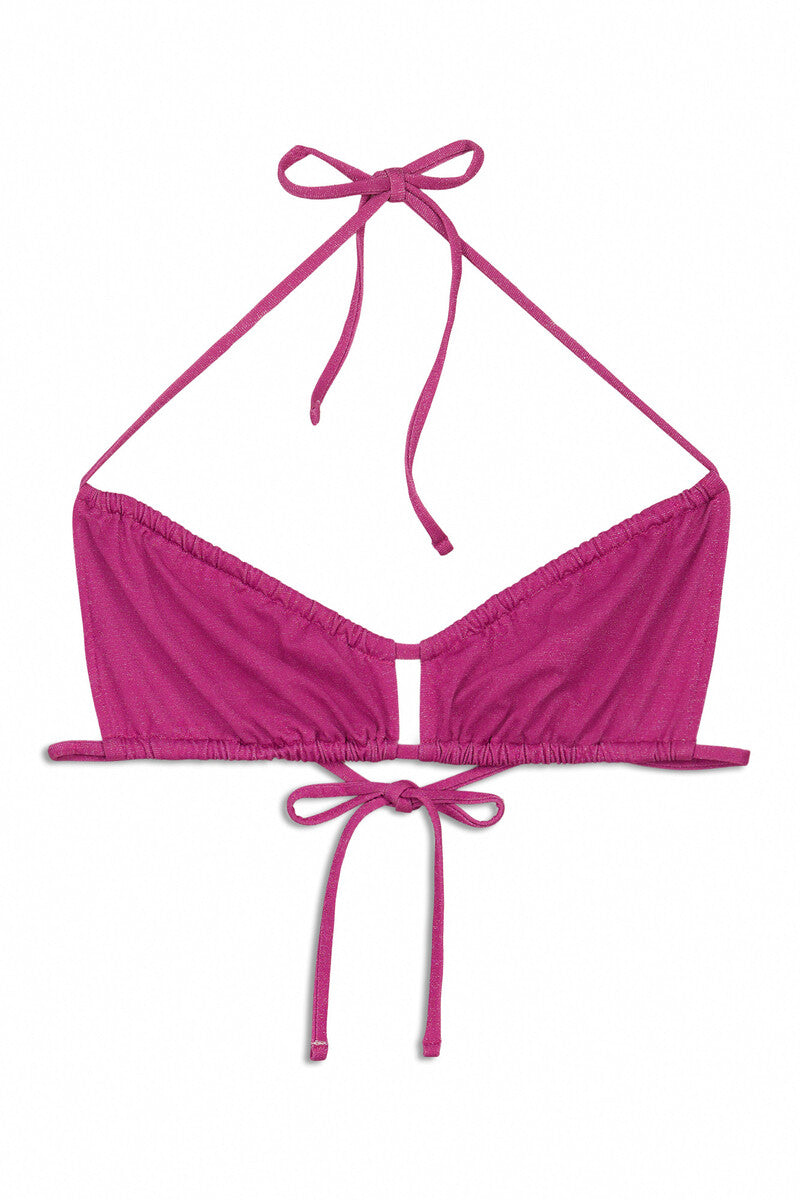 Women Secret sparkly ruched bikini top