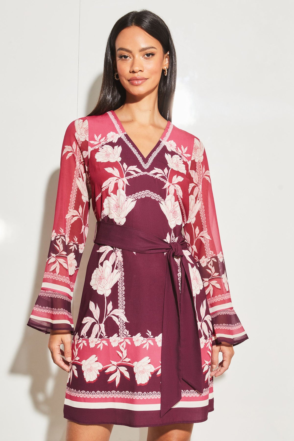 Lipsy London Printed V-Neck Shift Dress