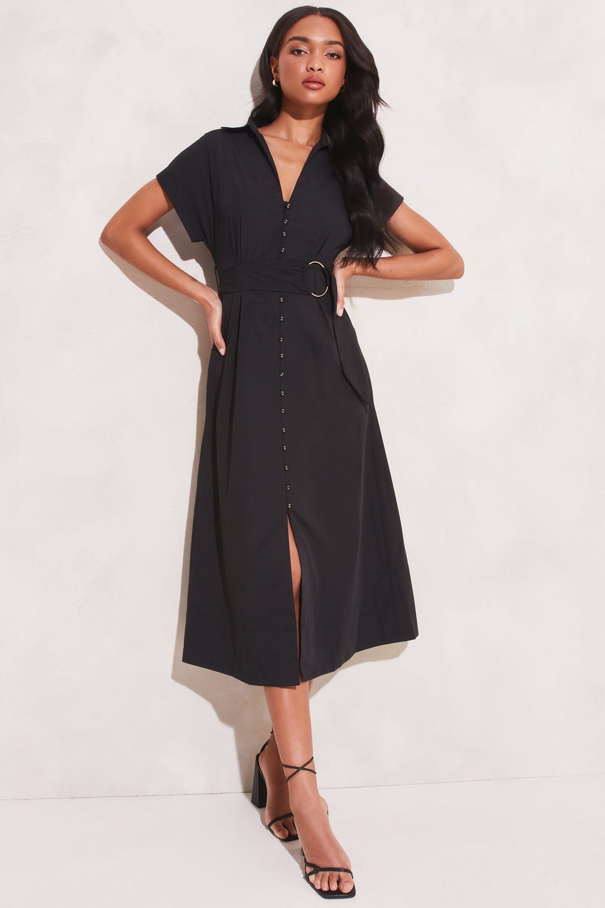 Lipsy London Belted Button-Through Shirt Dress