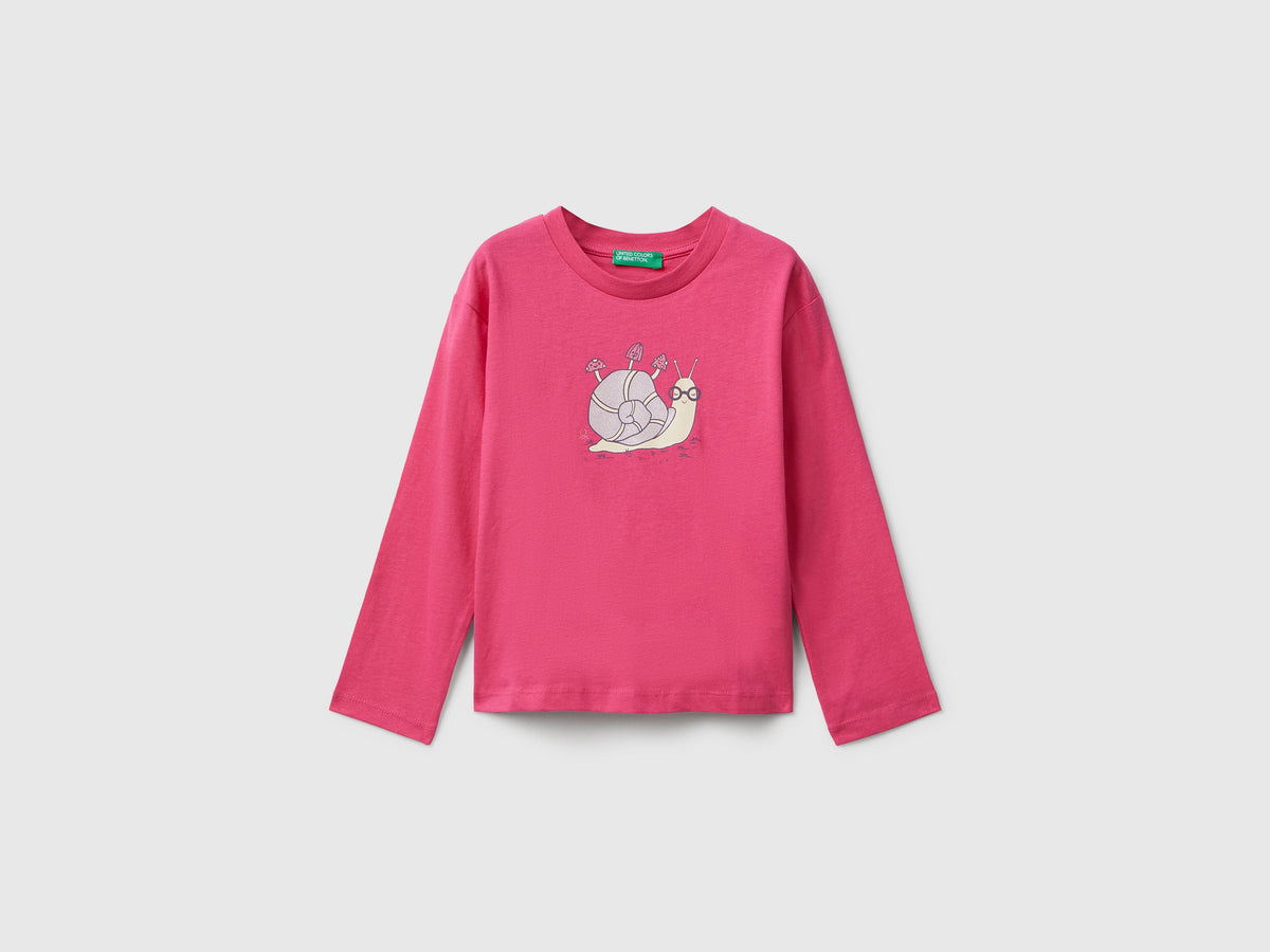 Benetton Cotton t-shirt with glittery print
