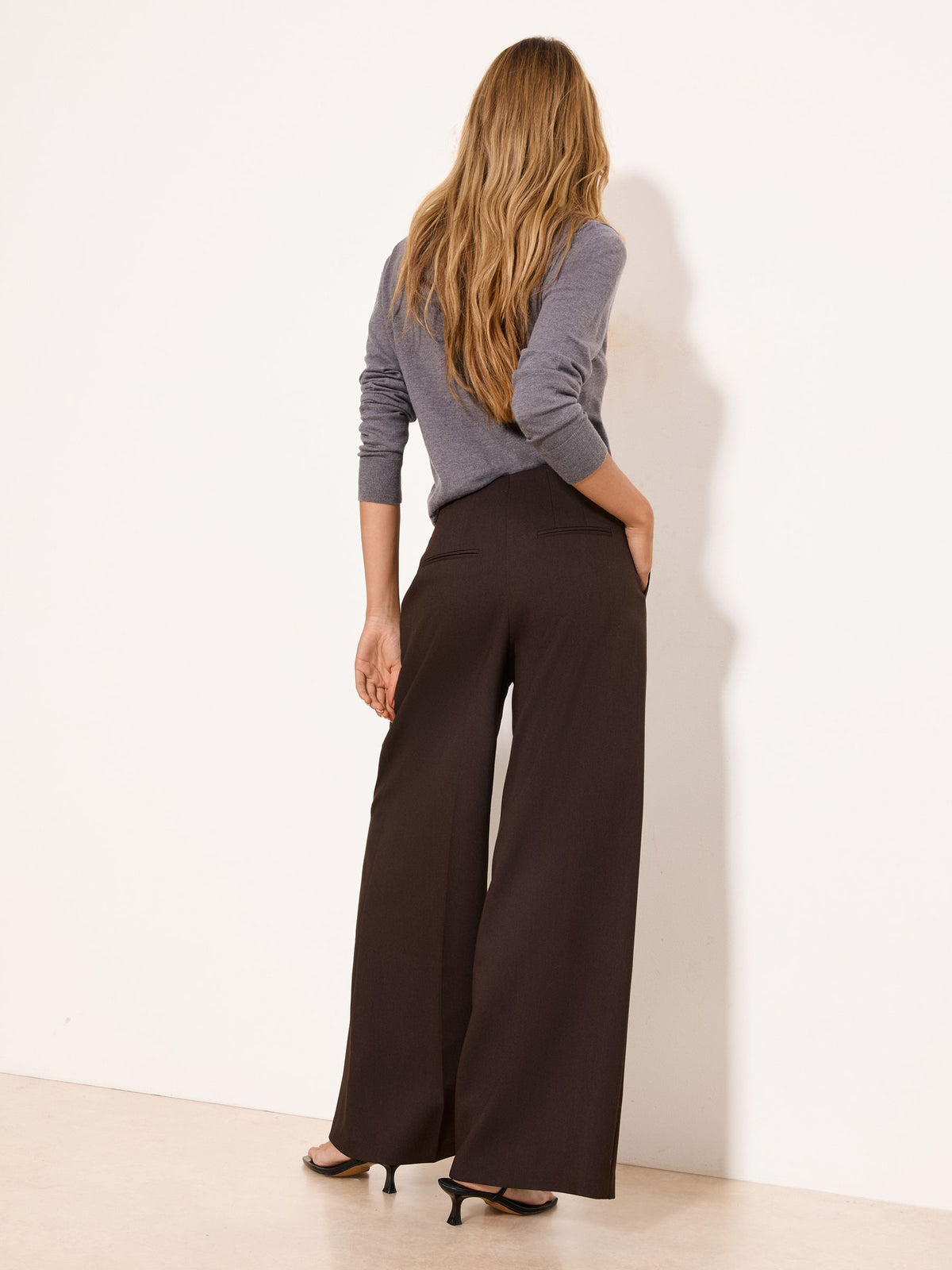 Lipsy London Lipsy Chocolate Brown Grown On Waist Tailored Wide Leg Trousers
