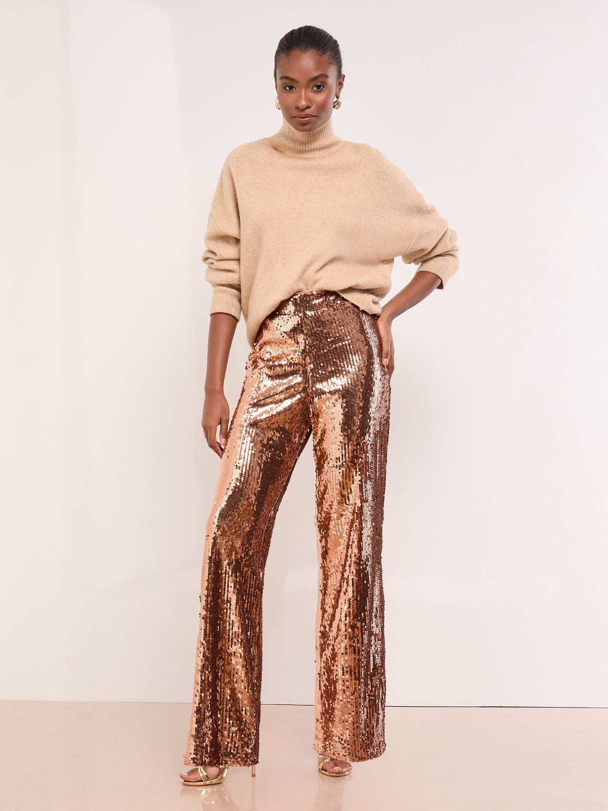 Lipsy Bronze Sequin Trousers