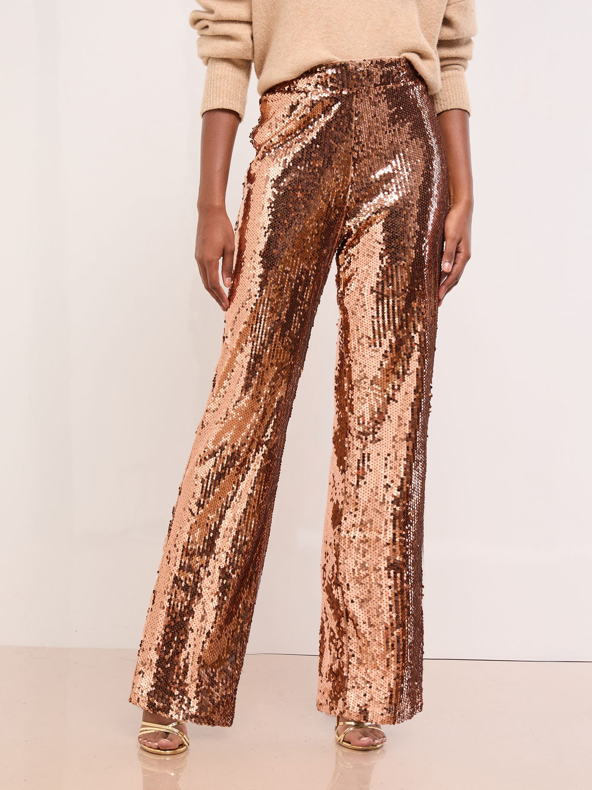 Lipsy Bronze Sequin Trousers