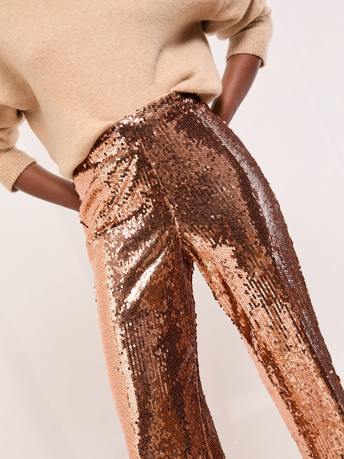 Lipsy Bronze Sequin Trousers