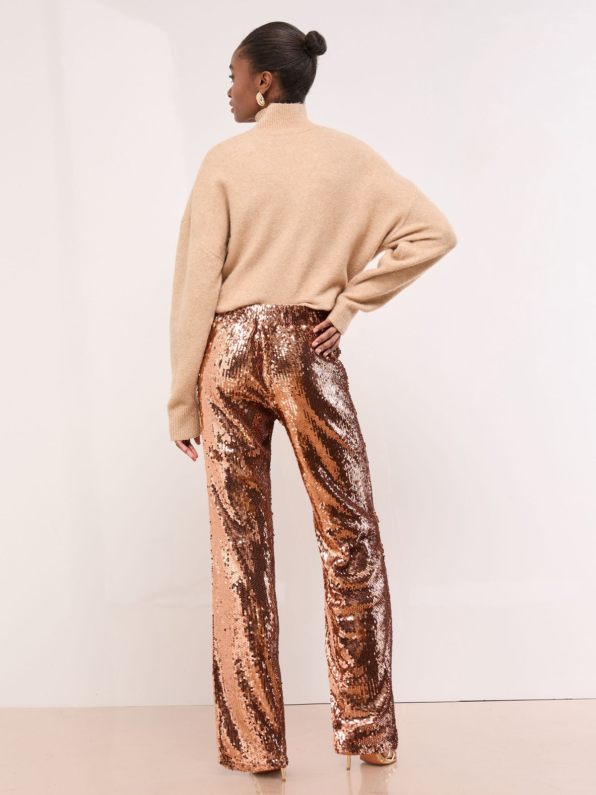 Lipsy Bronze Sequin Trousers