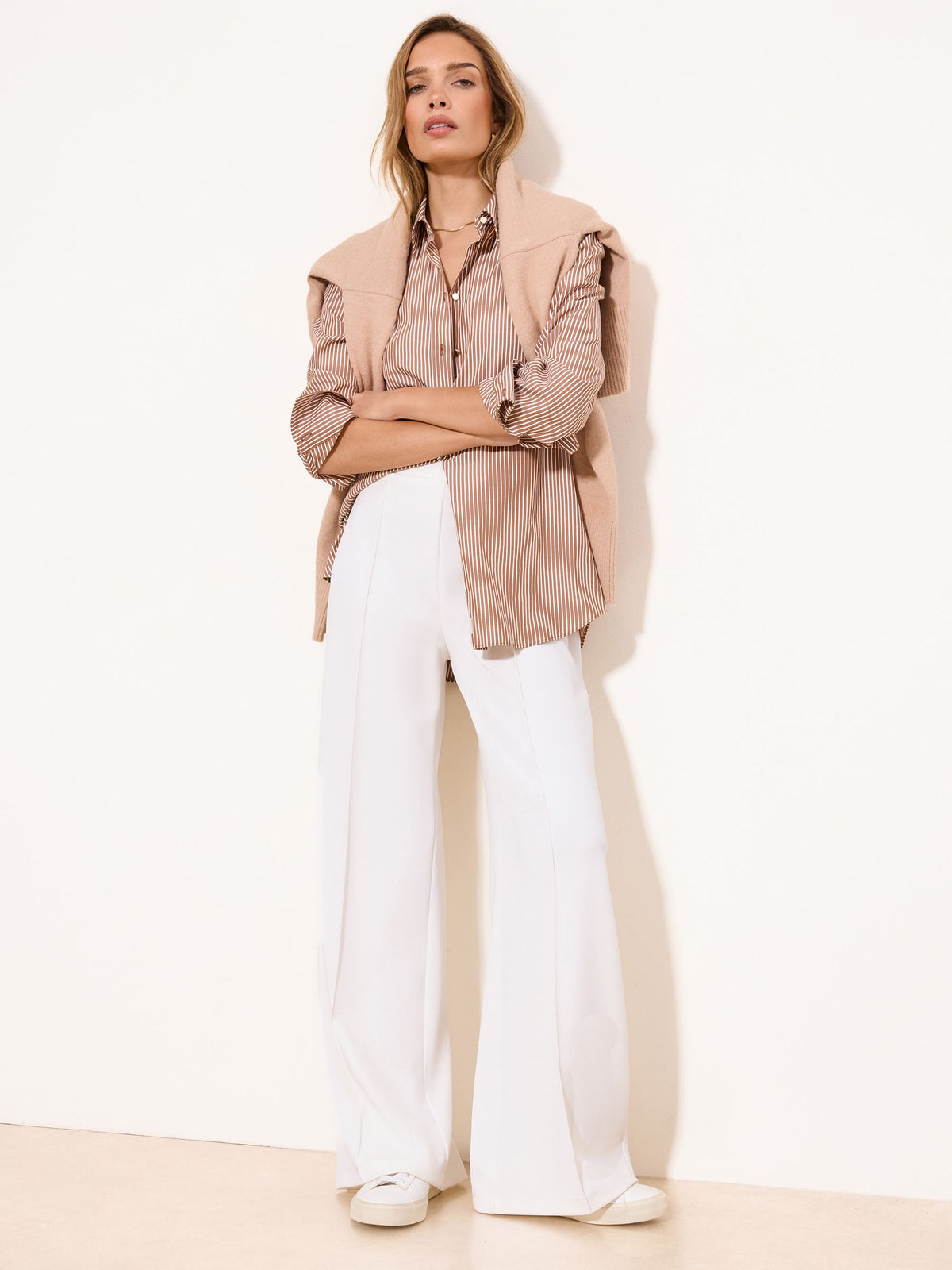 Lipsy London Lipsy White High Waist Wide Leg Trousers