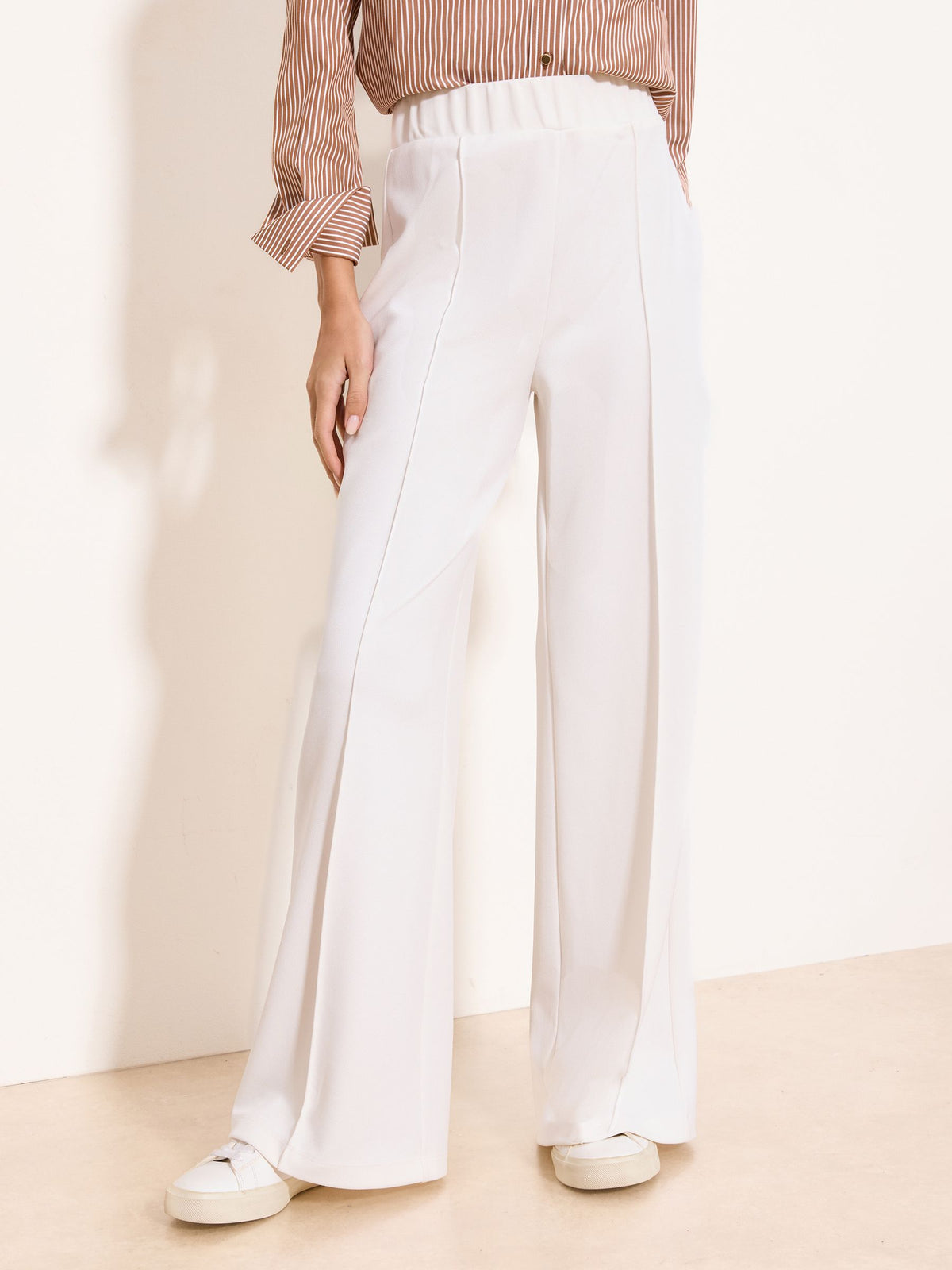 Lipsy London Lipsy White High Waist Wide Leg Trousers