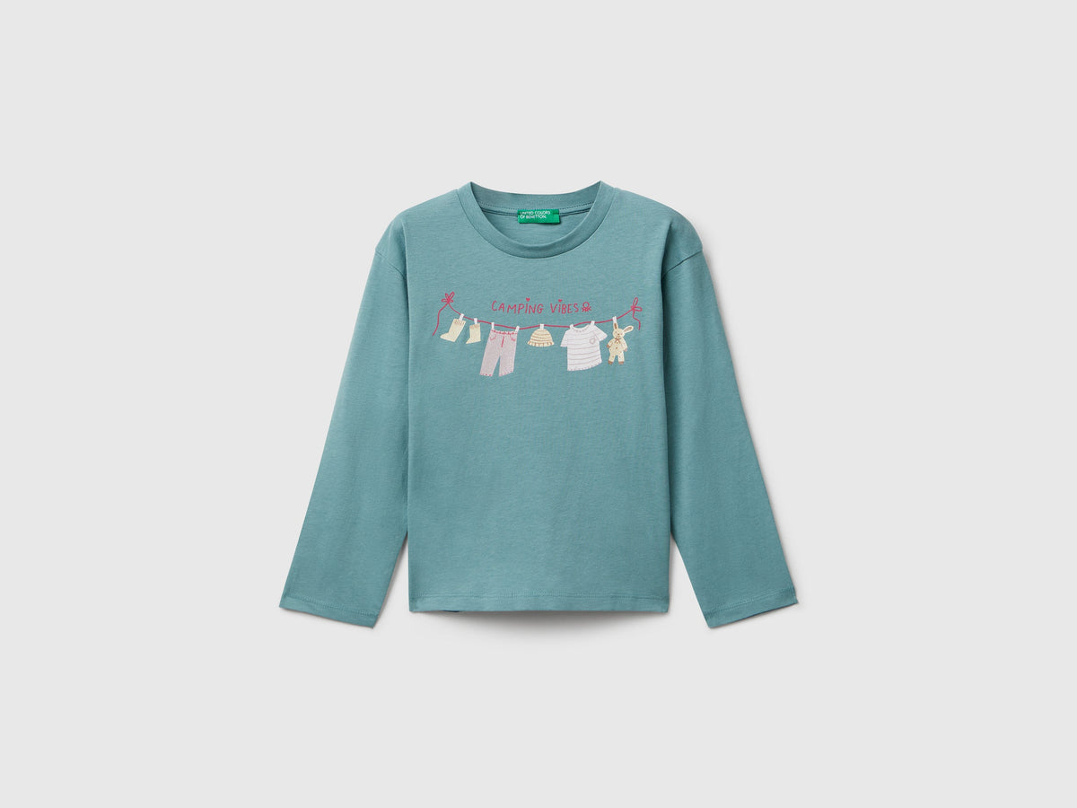Benetton Cotton t-shirt with glittery print