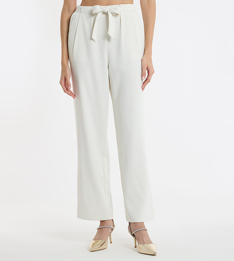 BCBGMAXAZARIA Detachable Belt Straight Fit Pants For Women
