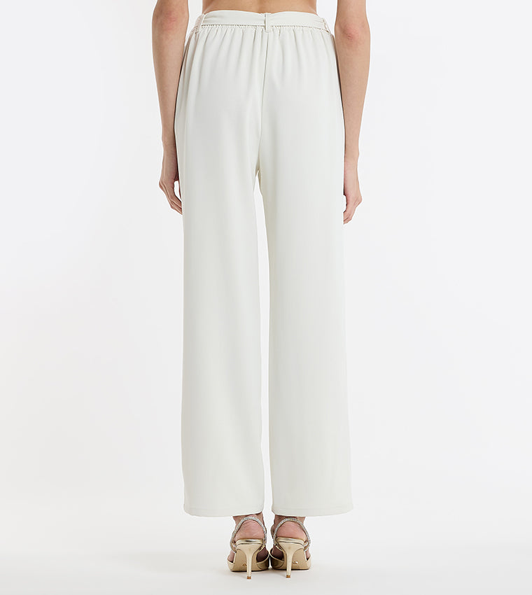 BCBGMAXAZARIA Detachable Belt Straight Fit Pants For Women