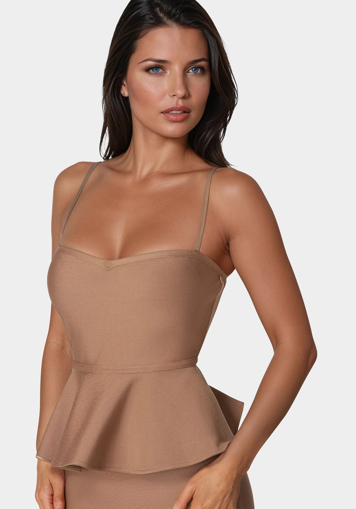 Bebe Peplum Bandage Midi Dress