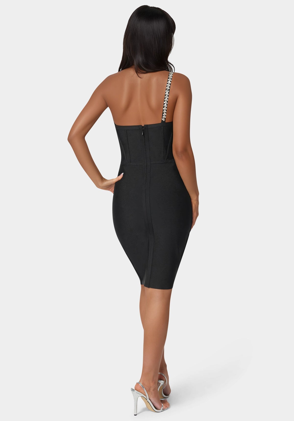 Jump Embellished Crystal Corset Bandage Dress