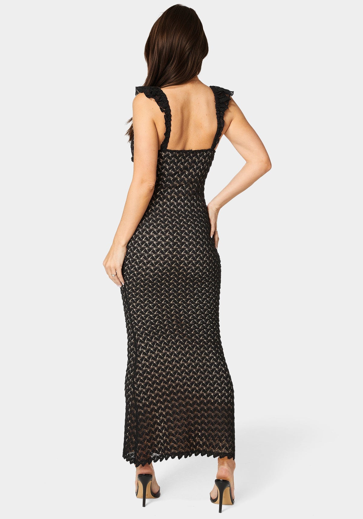 Bebe Lace Keyhole Maxi Dress
