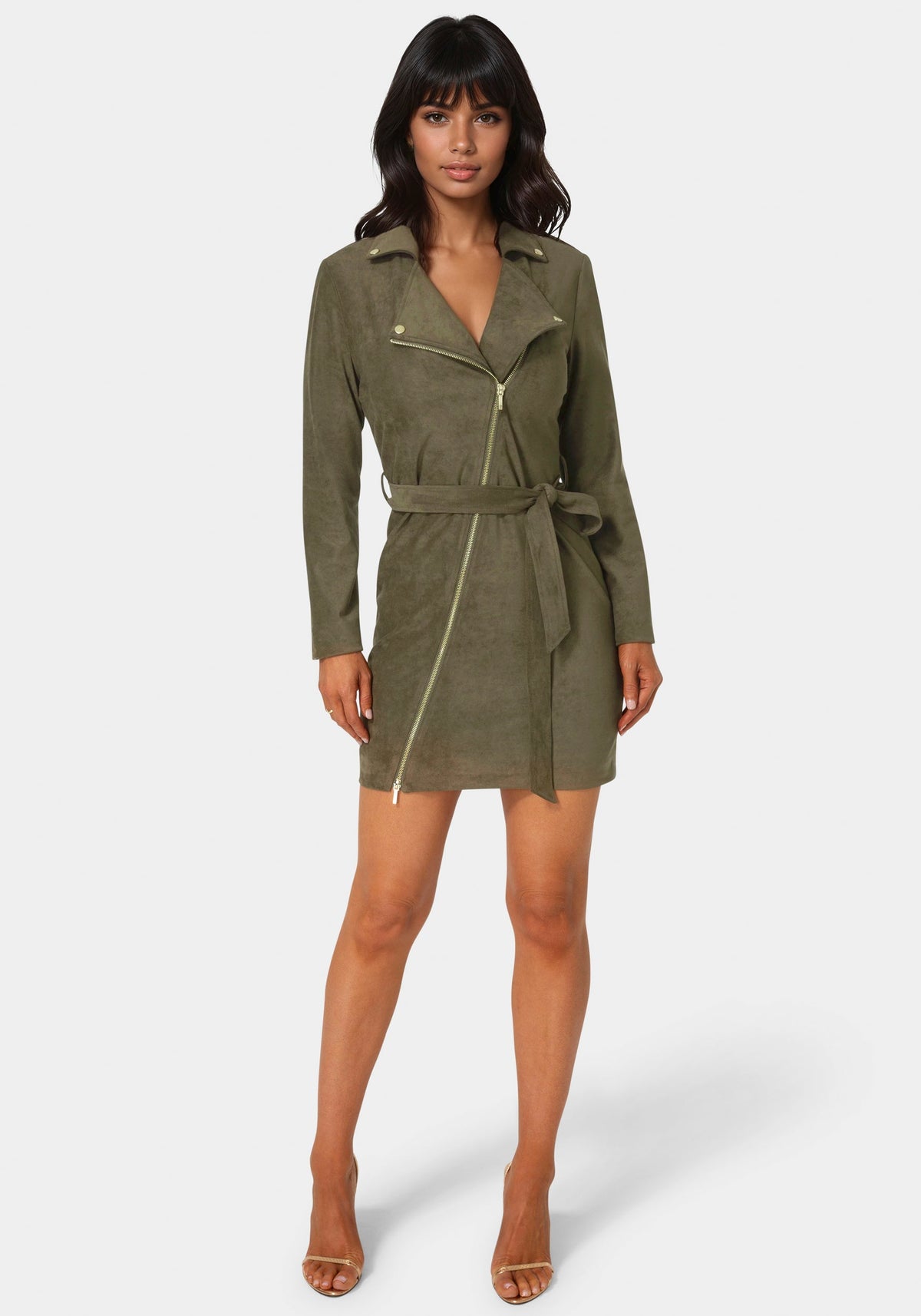 Bebe Faux Suede Moto Dress