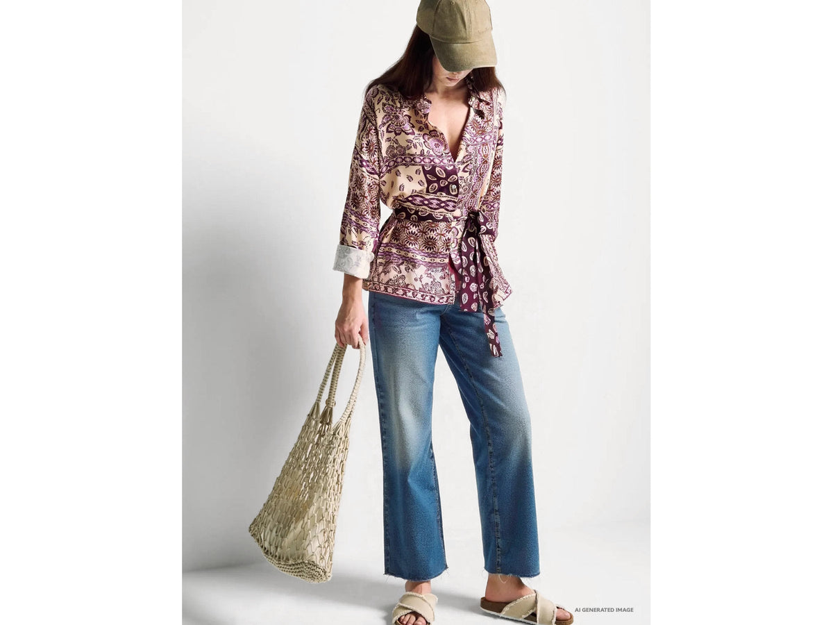 Benetton Cropped cotton jeans