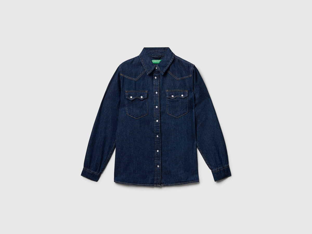 Benetton Western denim shirt