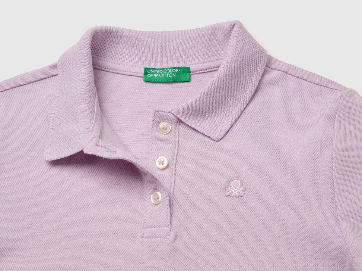 Benetton Long sleeve polo in cotton