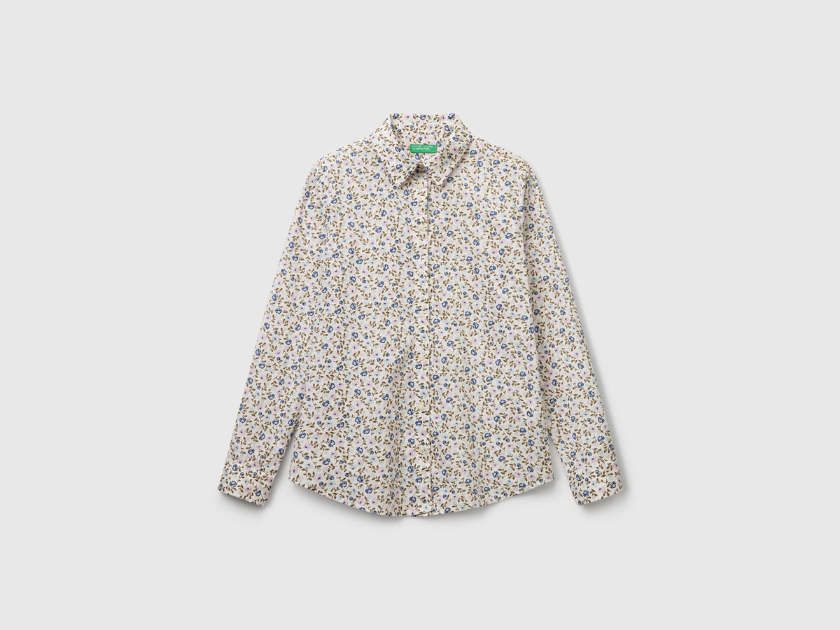 Benetton Patterned shirt in lightweight cotton