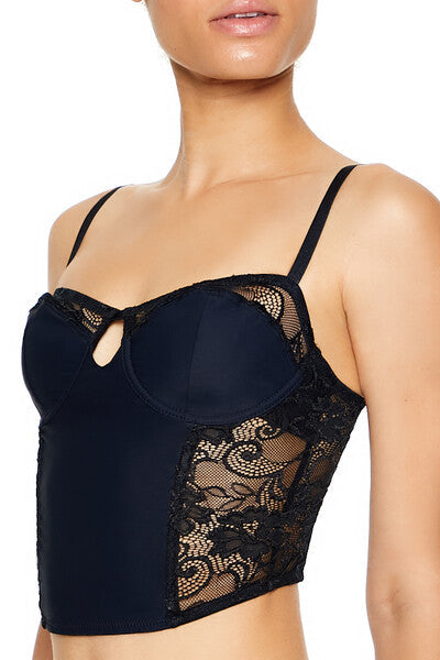 Forever 21 Sheer Lace Underwire Corset Bra