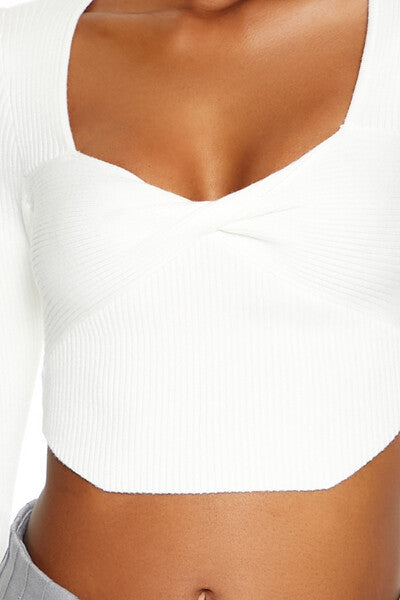 Forever 21 Twisted Sweater-Knit Crop Top