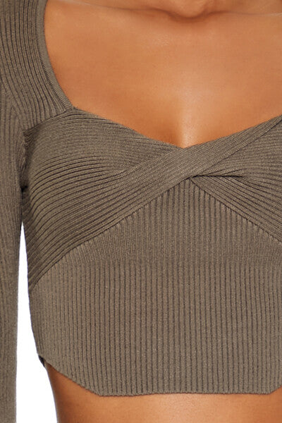 Forever 21 Twisted Sweater-Knit Crop Top