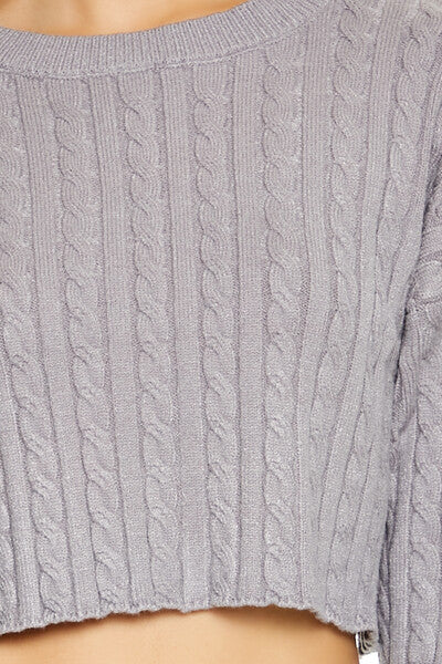 Forever 21 Cropped Cable Knit Sweater