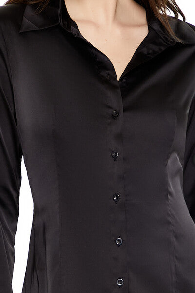 Forever 21 Satin Mini Shirt Dress