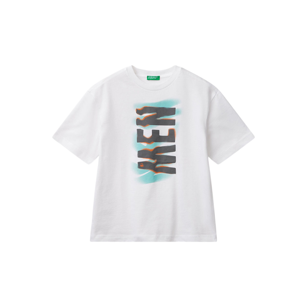 Benetton-Short Sleeve TShirt-White-6-7 Years