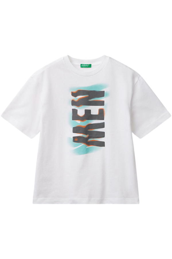 Benetton-Short Sleeve TShirt-White-6-7 Years