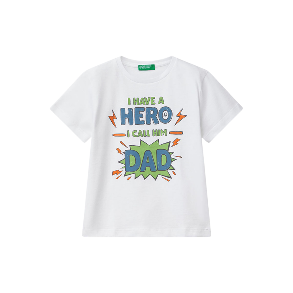 Benetton-Print TShirt-White-3-4 Years