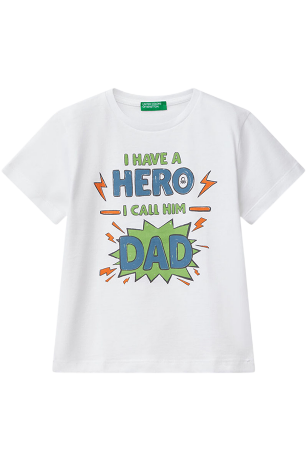 Benetton-Print TShirt-White-3-4 Years
