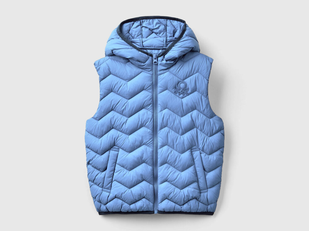 2TWDCJ00R_10H-1 Benetton-Padded Vest With Hood-Blue Sky-6-7 Years