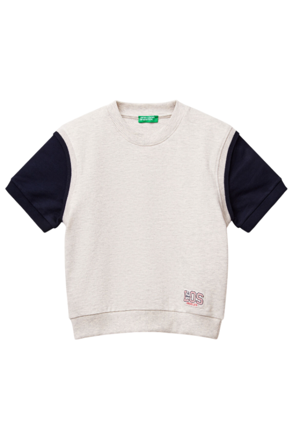 Benetton-Short Sleeve Sweatshirt-Grey-5-6 Years