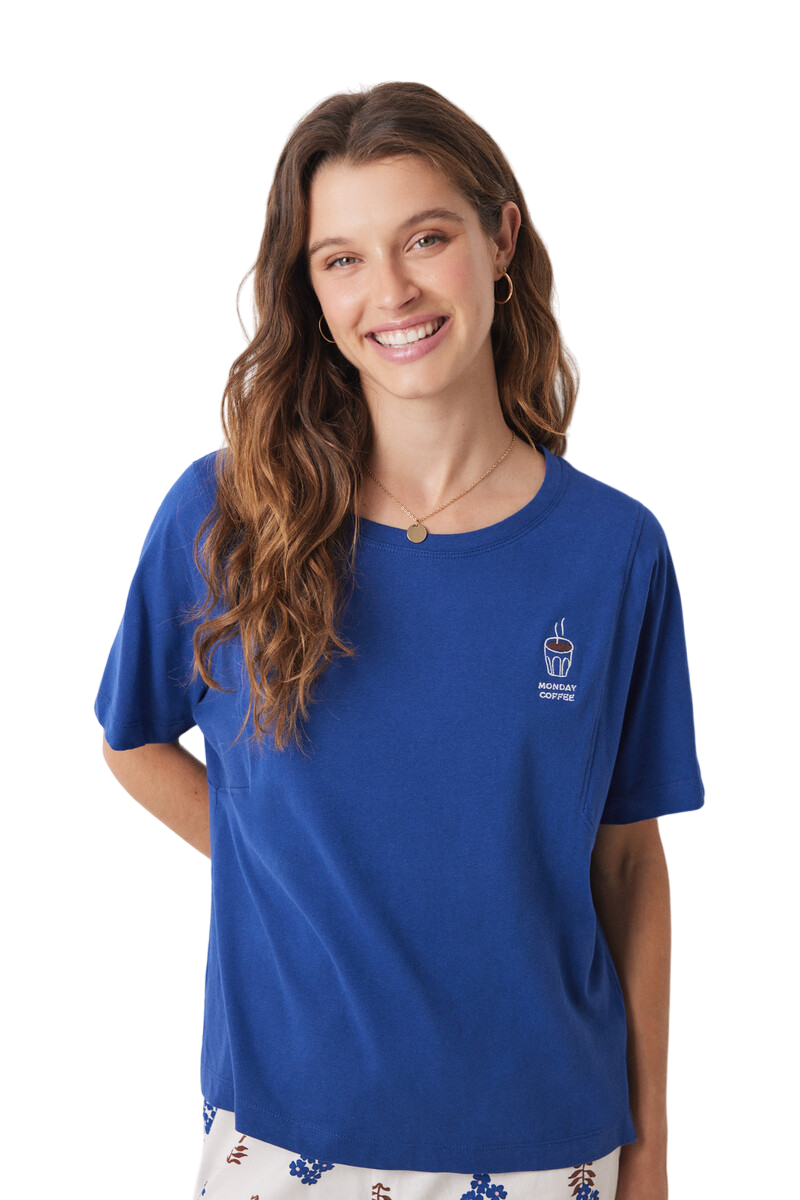 3278404-1-Photoroom Women Secret-Short Sleeve Pajamas T-Shirt-Blue-L