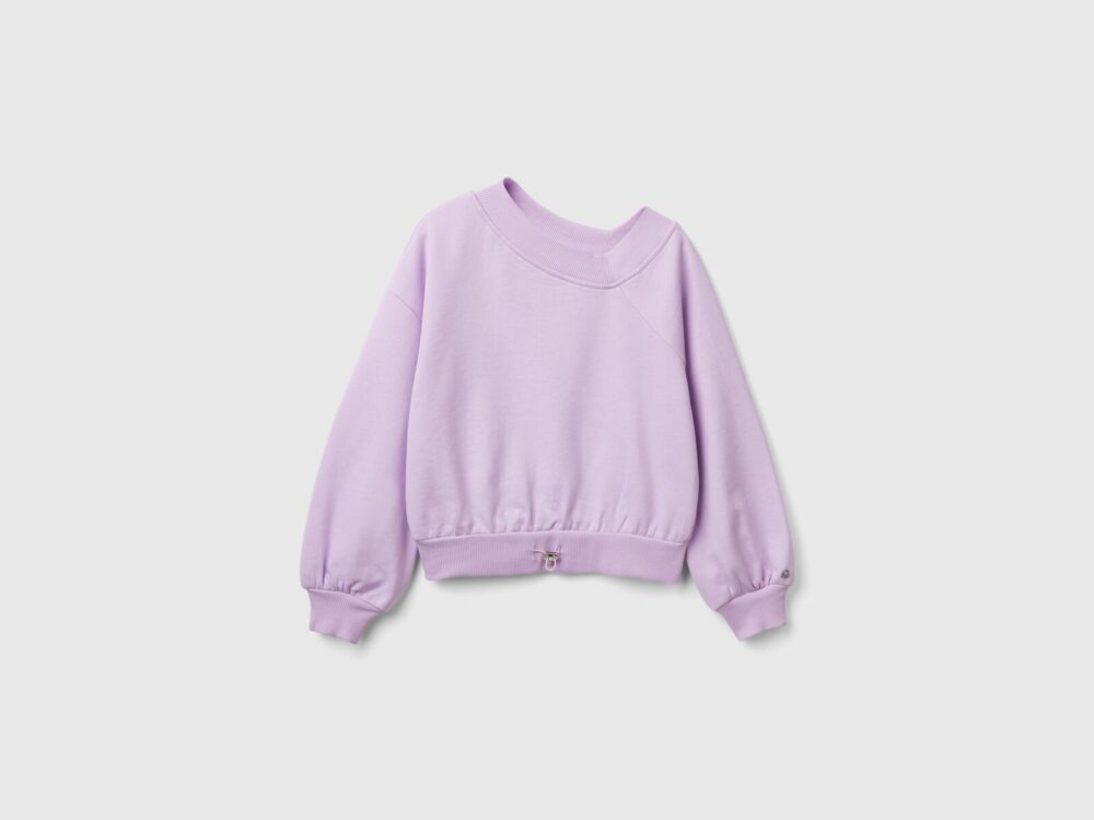 33NVC400B_054-1 Benetton-Uneven Neck Sweater-Lilac-10-11 Years
