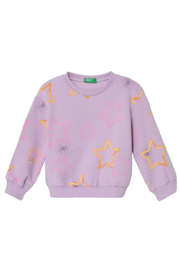 Benetton-Printed Sweatshirt-Lilac-5-6 Years