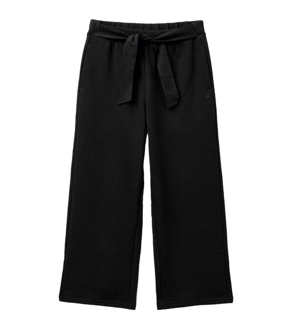 Benetton-Loose Leg Pants-Black-10-11 Years