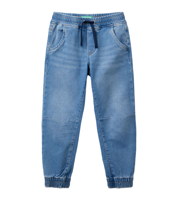 Benetton-Denim Joggers-Blue-10-11 Years