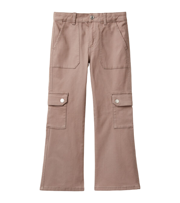 Benetton-Flared Cargo Pants-Brown-6-7 Years