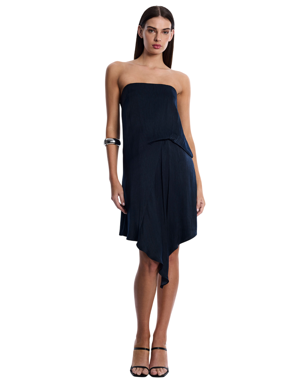 79114015-MID-1-Photoroom BCBGMAXAZARIA-Strapless Drape Dress-Navy Blue-38