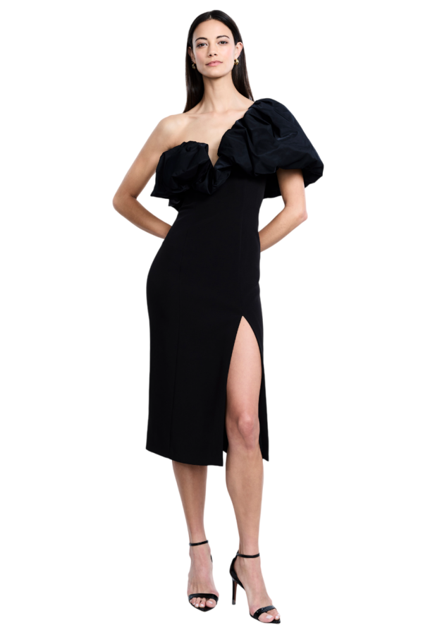 BCBGMAXAZARIA-Solid  Dress With Puff-Black-38