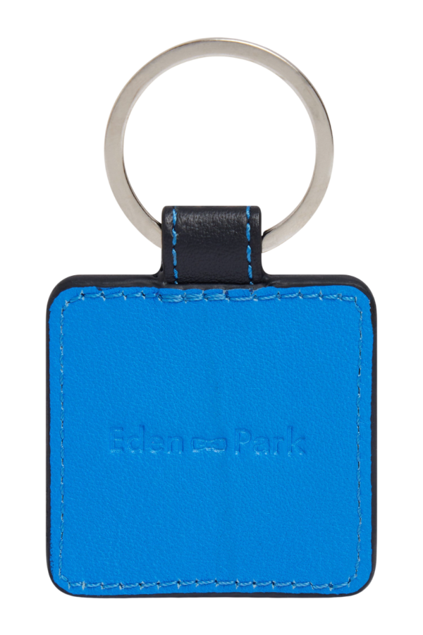 Eden Park-Coral Leather Key Ring-Blue-One Size