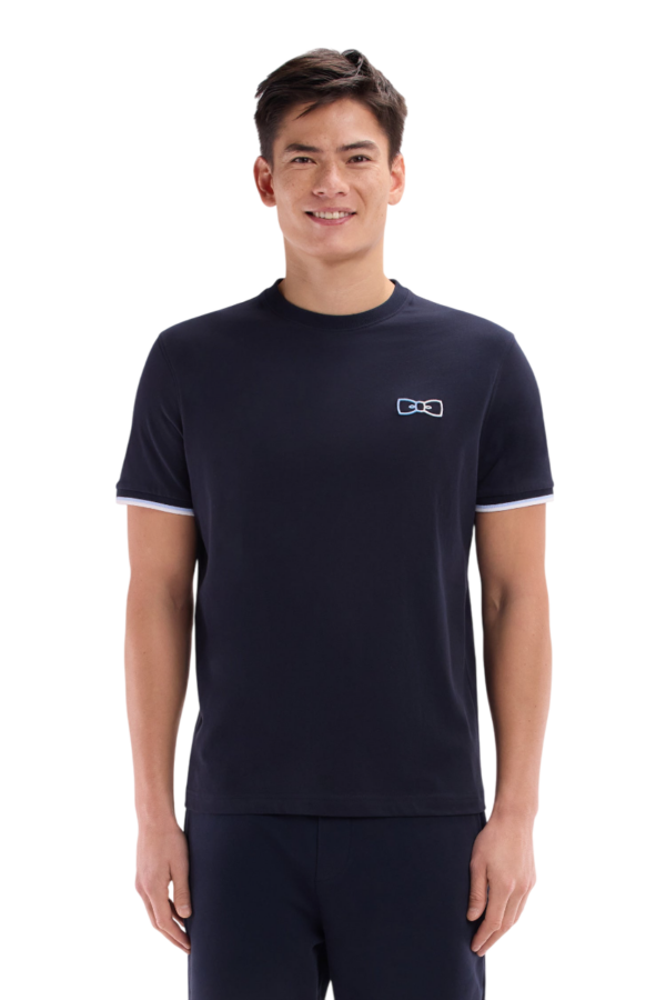 Eden Park-Cotton T-Shirt With Two-Tone Embroidery
