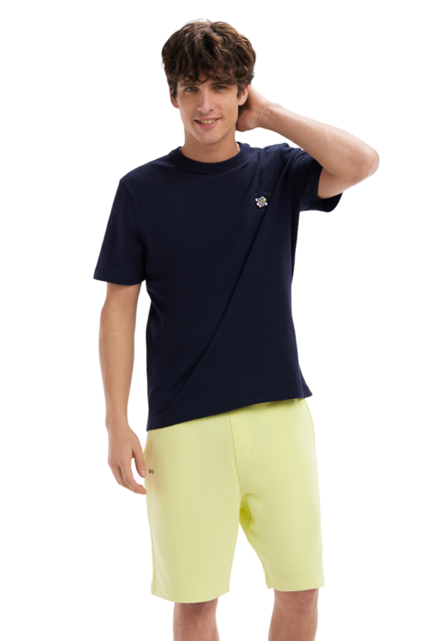 Eden Park-Cotton T-Shirt With Multi-Colored Embroidery And Relaxed Fit-Navy Blue-XL