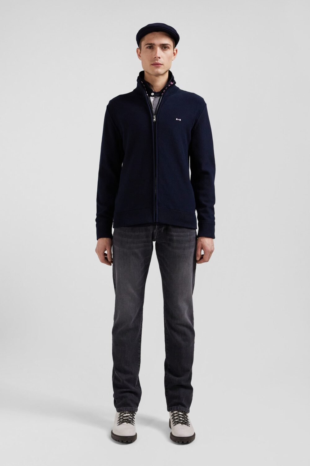 Eden Park-Cardigan With Embroidery On The Back-Navy Blue-S