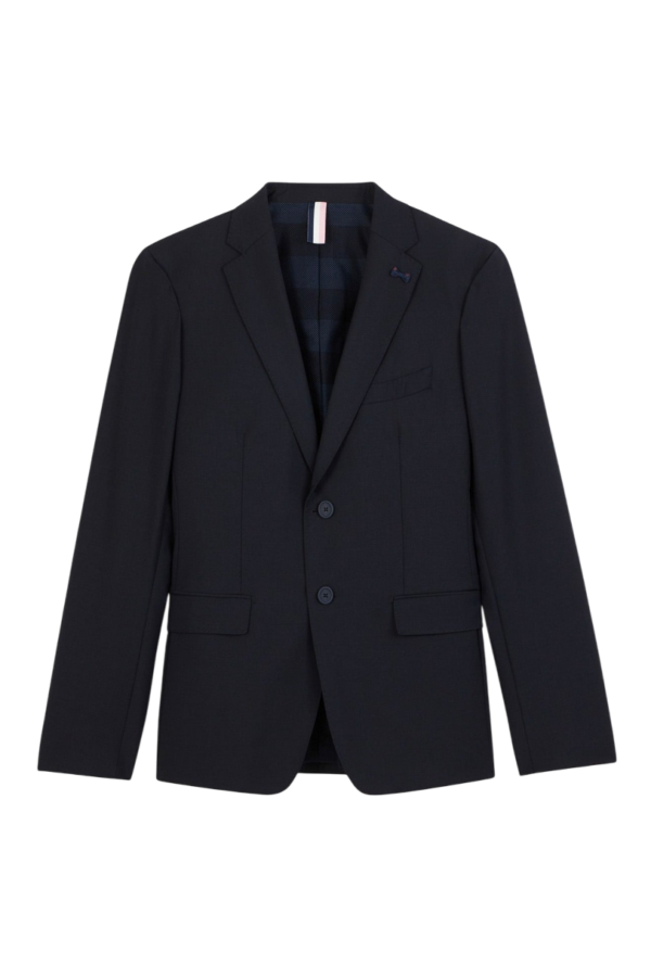 Eden Park-Blazer With Embossed Bow Details-Navy Blue-56