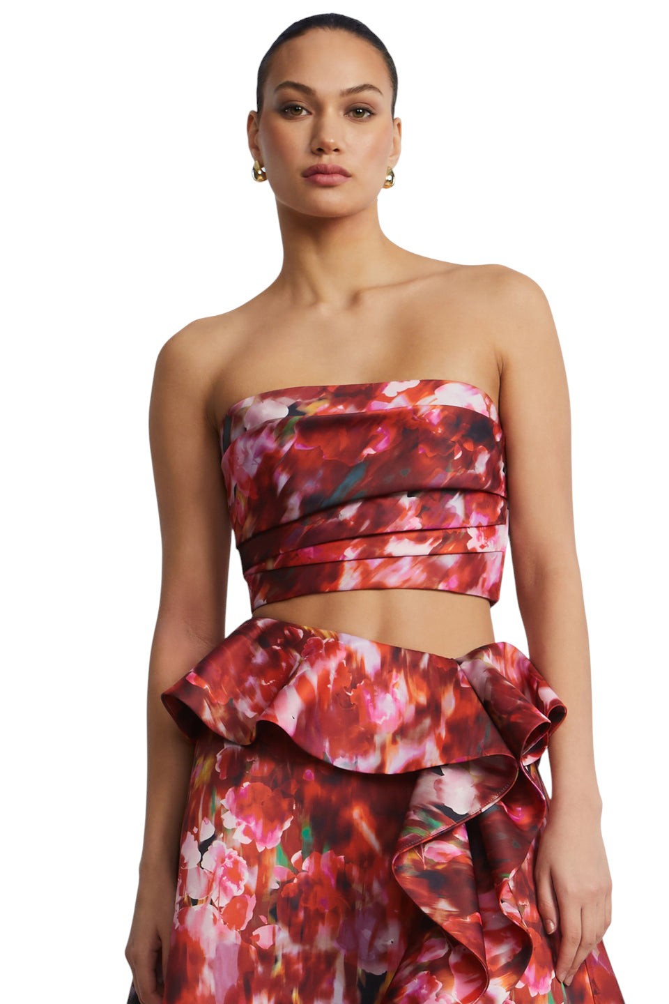 7921479609982-7 BCBGMAXAZARIA-Pleated Satin Bustier-Multicolour-2